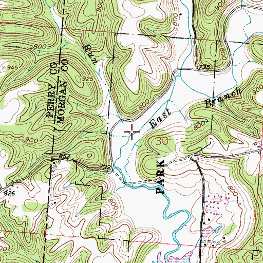 Topographic Map of Eels Run, OH