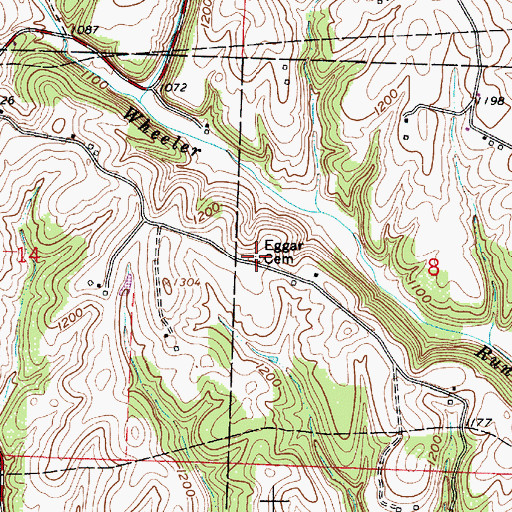 Topographic Map of Eggar Cemetery, OH