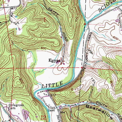 Topographic Map of Egypt, OH