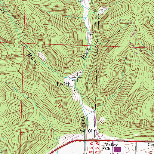 Topographic Map of Elephant Run, OH
