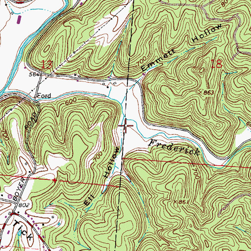 Topographic Map of Eli Hollow, OH