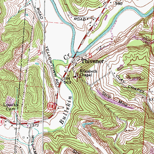 Topographic Map of Elizabeth Chapel, OH
