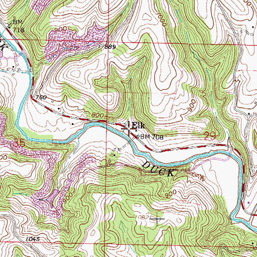 Topographic Map of Elk, OH