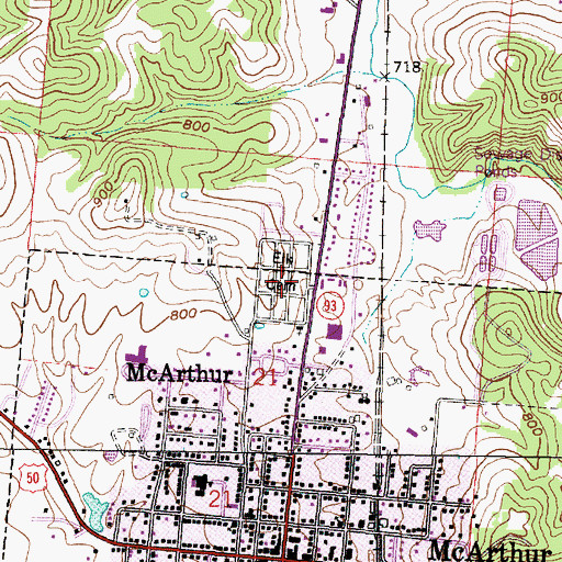 Topographic Map of Elk Cemetery, OH