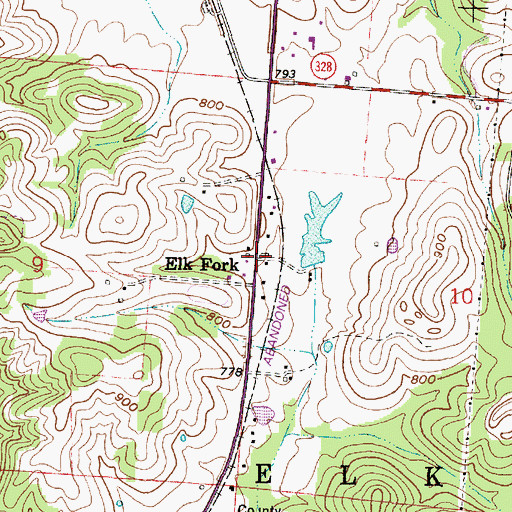 Topographic Map of Elk Fork, OH