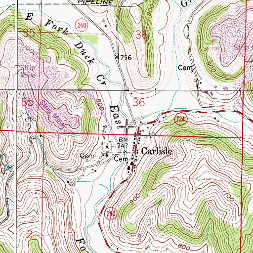 Topographic Map of Elk Fork, OH