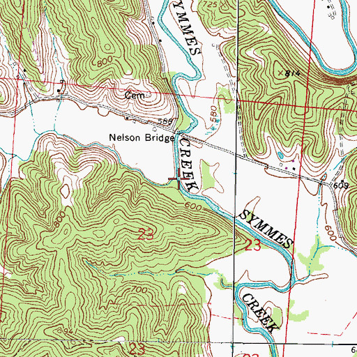 Topographic Map of Elkins Creek, OH