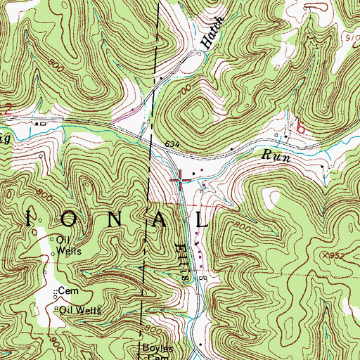 Topographic Map of Ellis Run, OH