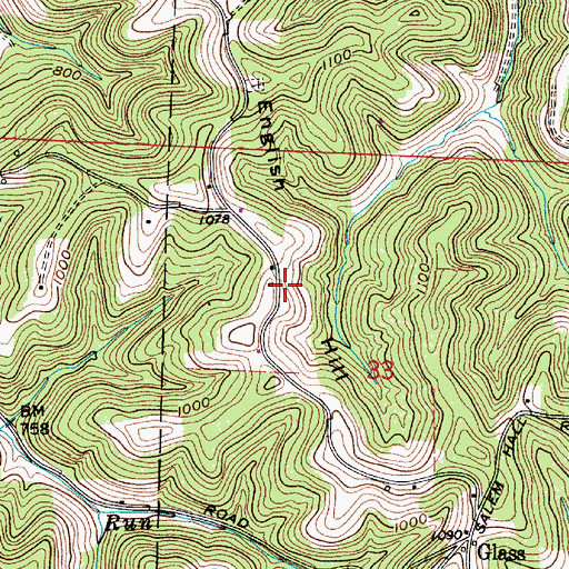 Topographic Map of English Hill, OH