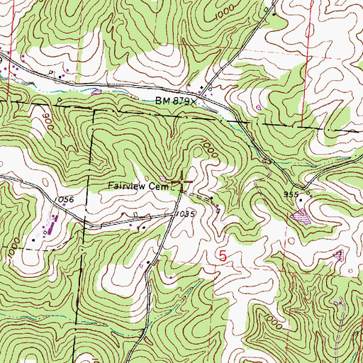 Topographic Map of Fairview Cemetery, OH