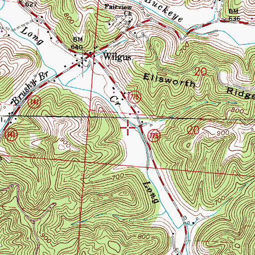 Topographic Map of Fairview Church, OH