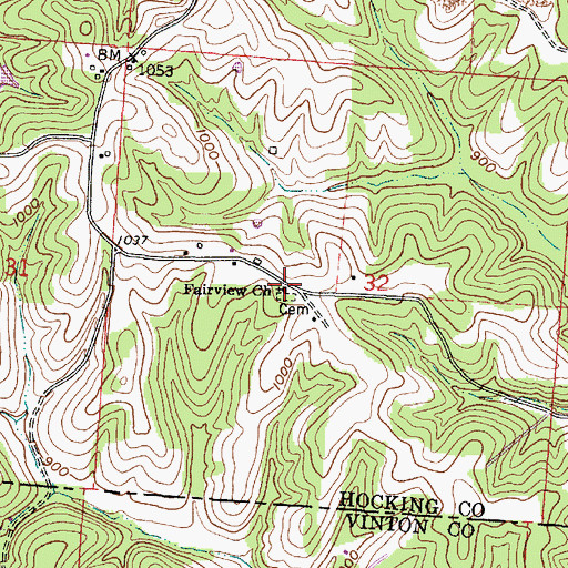 Topographic Map of Fairview United Brethren Church, OH