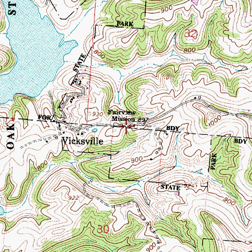 Topographic Map of Fairview Mission, OH