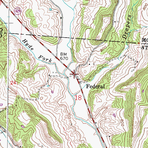 Topographic Map of Federal, OH