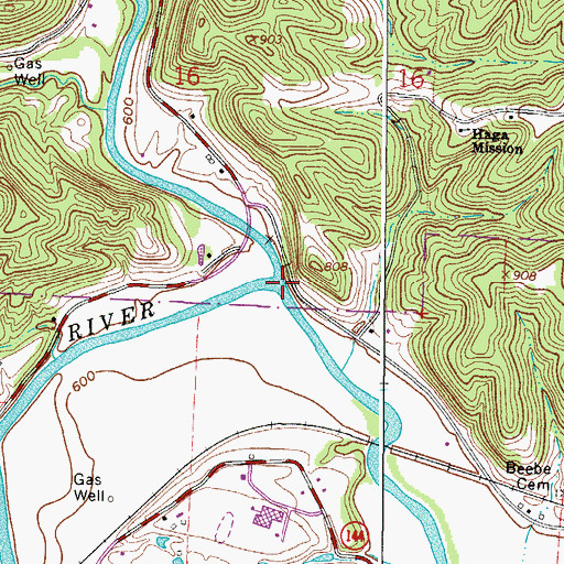 Topographic Map of Federal Creek, OH