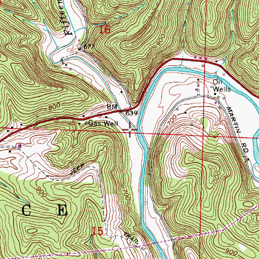 Topographic Map of Fifteenmile Creek, OH