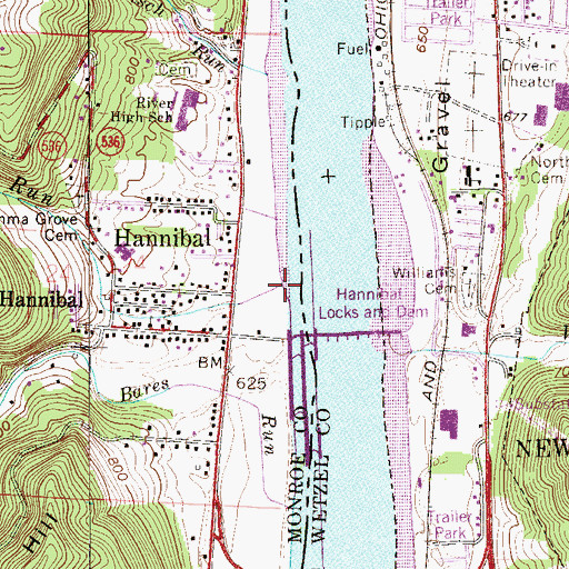 Topographic Map of Fisher Run, OH