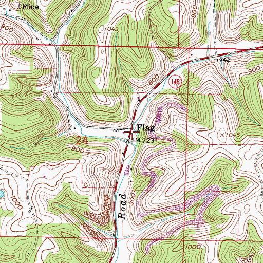 Topographic Map of Flag, OH