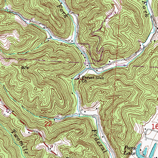 Topographic Map of Forest Glen Church, OH
