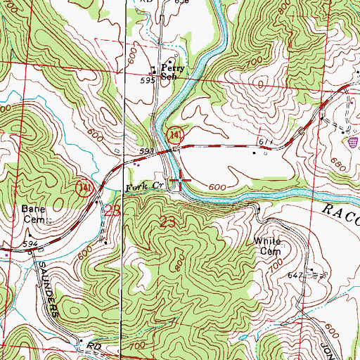 Topographic Map of Fork Creek, OH