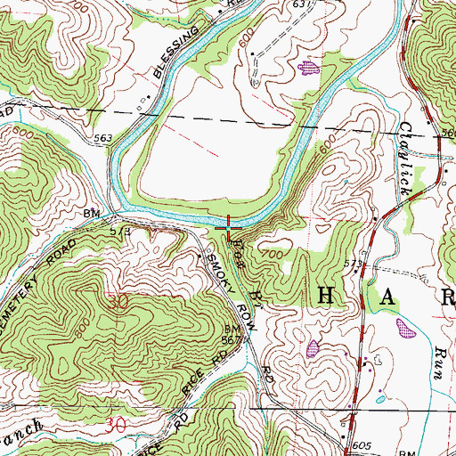 Topographic Map of Fox Branch, OH
