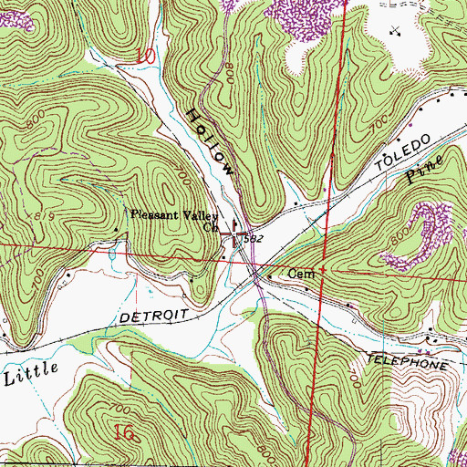 Topographic Map of Fox Hollow, OH