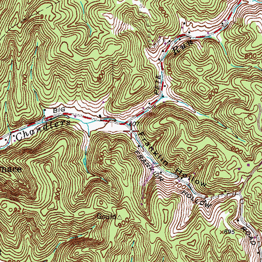 Topographic Map of Franklin Hollow, OH