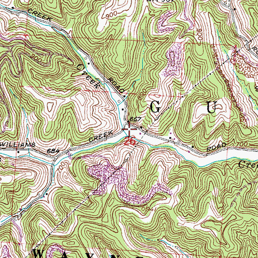Topographic Map of Garland Creek, OH