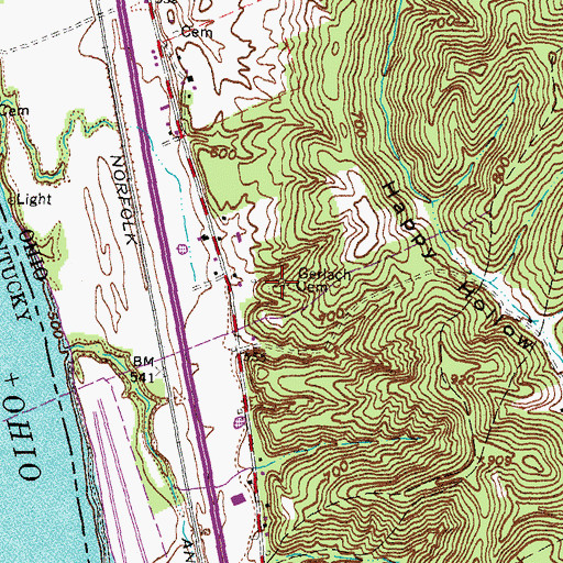 Topographic Map of Gerlach Cemetery, OH