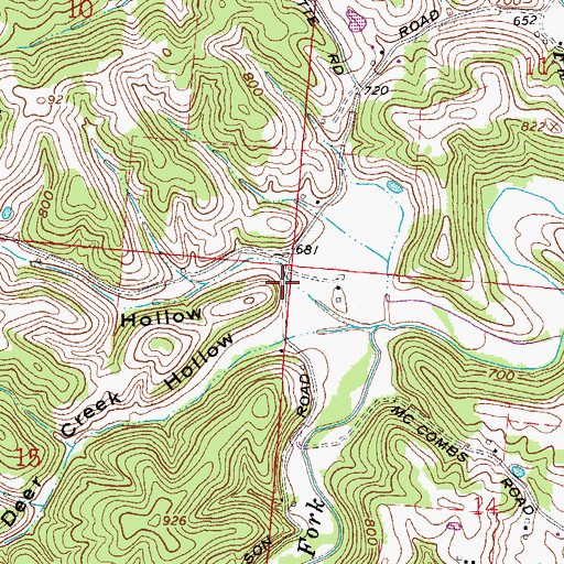 Topographic Map of German Hollow, OH