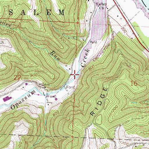 Topographic Map of Gilmore Run, OH