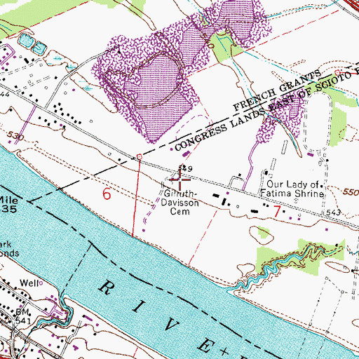 Topographic Map of Gilruth-Davisson Cemetery, OH
