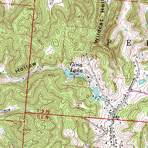 Topographic Map of Gina Lake, OH