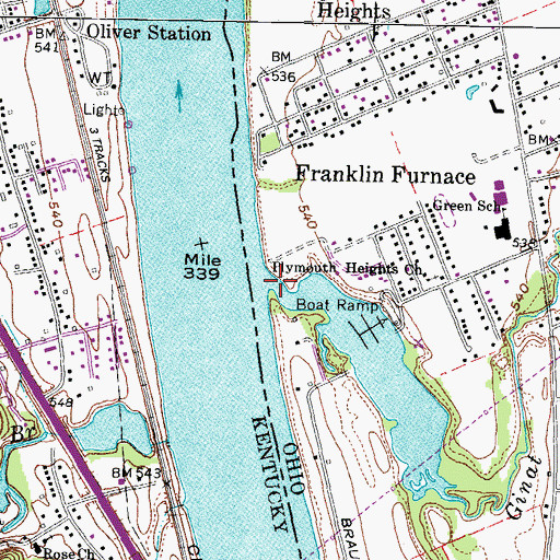 Topographic Map of Ginat Creek, OH
