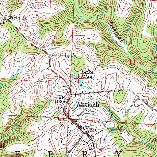 Topographic Map of Lake Glen, OH
