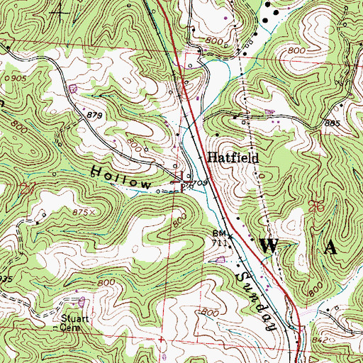 Topographic Map of Glycerin Hollow, OH