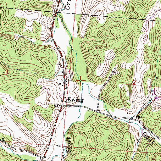 Topographic Map of Goat Run, OH
