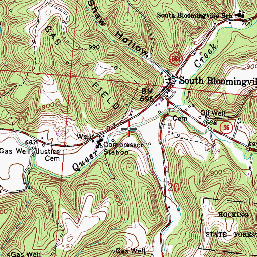 Topographic Map of Goose Creek, OH