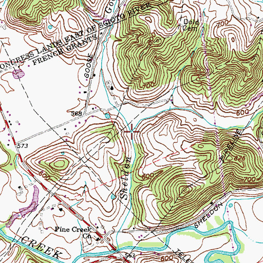 Topographic Map of Goose Creek, OH