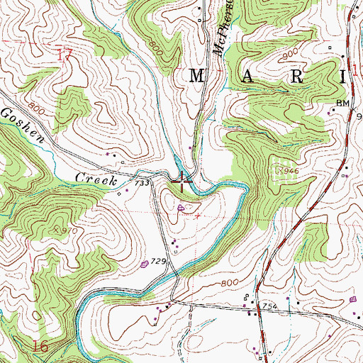 Topographic Map of Goshen Creek, OH