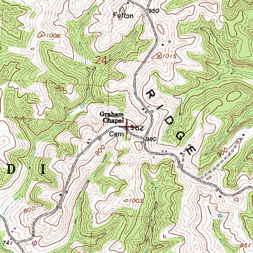 Topographic Map of Graham Chapel, OH
