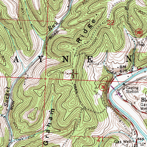 Topographic Map of Graham Ridge, OH