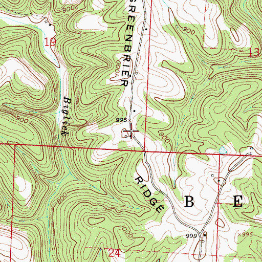 Topographic Map of Greenbrier Ridge, OH