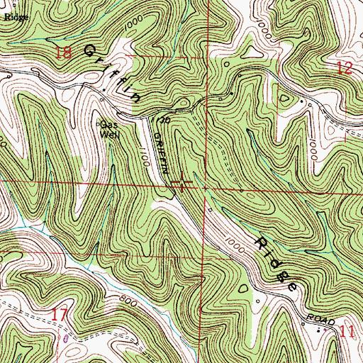 Topographic Map of Griffin Ridge, OH