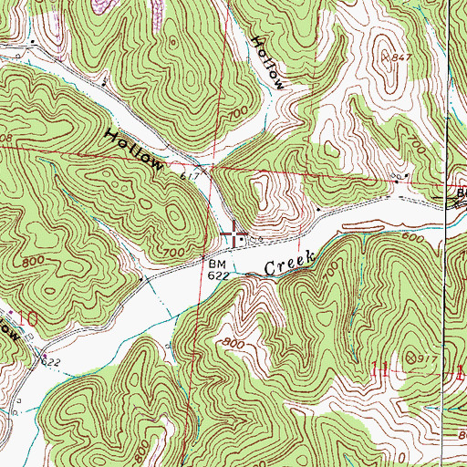 Topographic Map of Gum Stump Hollow, OH
