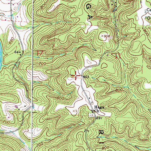Topographic Map of Haga Ridge, OH
