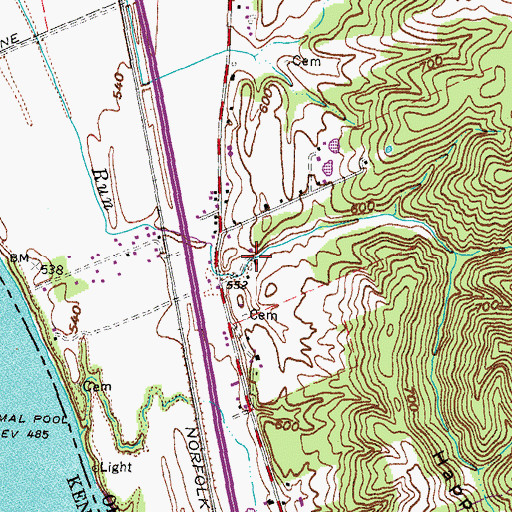Topographic Map of Happy Hollow, OH