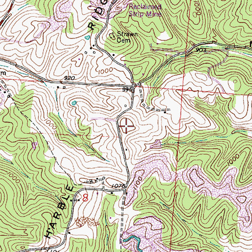 Topographic Map of Harble Ridge, OH