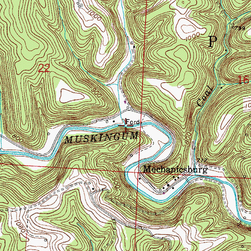 Topographic Map of Haren Run, OH