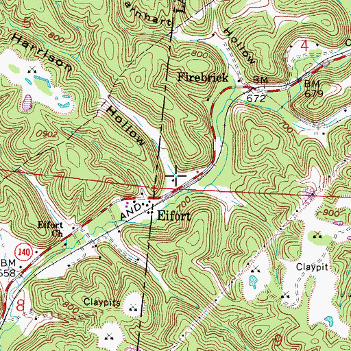 Topographic Map of Harrison Hollow, OH